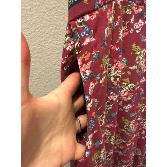 Xhilaration Funky Boho Floral Print Halter Overall Jumpsuit Pockets - Small - Picture 4 of 7